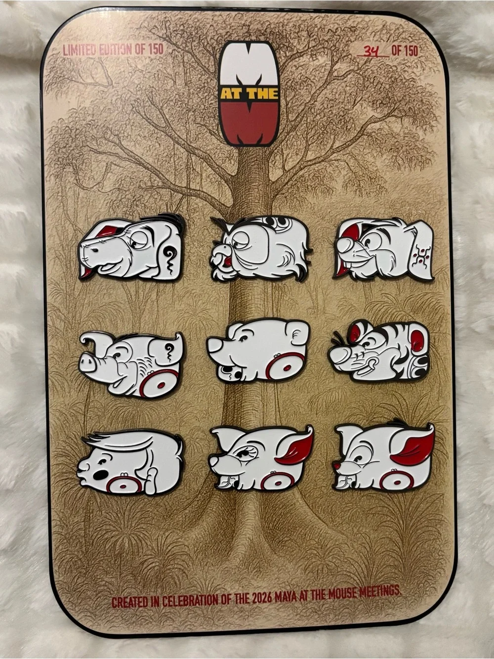 RARE Disney Winnie The Pooh Maya at the Mouse Convention Pin Set Mayan Artsy
